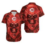 Cincinnati Reds Mlb Fan Skull Hawaiian Shirt