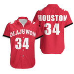 Hakeem Olajuwon Houston Rockets 1993-94 Hardwood Classics Red Jersey Hawaiian Shirt