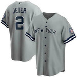 Derek Jeter #2 New York Yankees Gray AOP Baseball Jersey All Over Print Shirt for Fans - Baseball Jersey LF