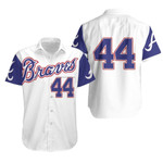 Atlanta Braves Hank Aaron 44 2020 Mlb White And Blue Hawaiian Shirt
