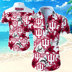 Indiana Hoosiers Hawaiian Shirt Summer Button Up Shirt For Men Beach Wear Short Sleeve Hawaii Shirt