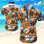 Cal State Fullerton Titans Hawaiian Shirt Summer Button Up Shirt For Men Beach Wear Short Sleeve Hawaii Shirt