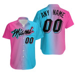 Personalized Miami Heat Any Name 00 Nba 2020 City Edition Split Pink Blue Jersey Inspired Style Hawaiian Shirt
