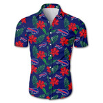 Buffalo bills tropical flower Hawaiian Shirt White Men Women Beach Wear Short Sleeve Hawaii Shirt