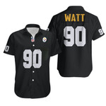 Pittsburgh Steelers T J Watt Black Jersey Inspired Style Hawaiian Shirt