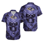 Baltimore Ravens Nfl Fan Skull Hawaiian Shirt