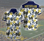 Michigan Wolverines Football Logo Hawaii Shirt Summer Button Up Shirt For Men Beach Wear Short Sleeve Hawaii Shirt