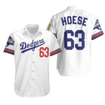 Los Angeles Dodgers Hoese 63 2020 Championship Golden Edition White Jersey Inspired Style Hawaiian Shirt