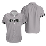 New York Yankees Road Flex Base Collection Team Gray Jersey Inspired Style Hawaiian Shirt