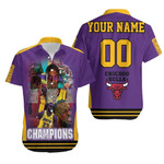 Kobe Bryant Michael J Lebron James Los Angeles Lakers Chicago Bulls Champions 3D Personalized Hawaiian Shirt