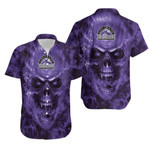 Colorado Rockies Mlb Fan Skull Hawaiian Shirt
