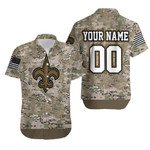 New Orleans Saints Camouflage Veteran 3D Personalized Hawaiian Shirt