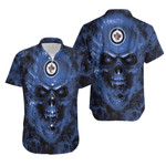 Winnipeg Jets NHL fan skull Hawaiian Shirt