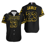 Los Angeles Lakers LeBron James 23 Team 2020 Black Jersey Inspired Style Hawaiian Shirt