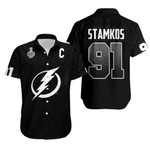 Tampa Bay Lightning Steven Stamkos Black Jersey Inspired Style Hawaiian Shirt