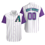 Personalized Any Name Arizona Diamondbacks 00 2020 Mlb White Purple stripe Jersey inspired Style Hawaiian Shirt