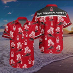 Nottingham Forest Football Club Hawaiian Shirt White Men Women Beach Wear Short Sleeve Hawaii Shirt