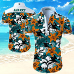 San Jose Sharks Hawaiian Shirt Summer Button Up Shirt For Men Beach Wear Short Sleeve Hawaii Shirt