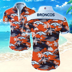 Nfl Denver Broncos Hawaiian Shirt Summer Button Up Shirt For Men Beach Wear Short Sleeve Hawaii Shirt