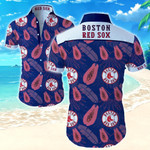 Mlb Boston Red Sox Logo Hawaiian Shirt Summer Button Up Shirt For Men Beach Wear Short Sleeve Hawaii Shirt