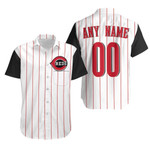 Personalized Cincinnati Reds Majestic 1999 Throwback White Red Striped Jersey Style Inspired Hawaiian Shirt