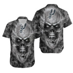 San Antonio Spurs NBA fan skull Hawaiian Shirt