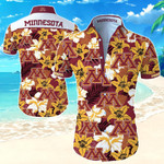 Minnesota Golden Gophers Hawaiian Shirt Summer Button Up Shirt For Men Beach Wear Short Sleeve Hawaii Shirt