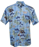 Sea Plane Mens Hawaiian Aloha Shirt in Powder
