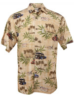 Sea Plane Mens Hawaiian Aloha Shirt in Tan
