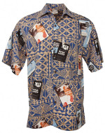 Surf Flicks Mens Hawaiian Aloha Shirt in Blue