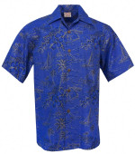 Hawaii Gold Mens Tropical Hawaiian Aloha Shirt in Blue
