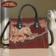  Customized Name Horse Printed Leather Handbag PD