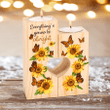   Butterfly Sunflower Candle Holder With Heart