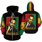African Zip-Up Hoodie - Malcolm X Retro - Amaze Style™-ALL OVER PRINT ZIP HOODIES (A)