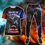 Dragon heart of a wolf, soul of a dragon t-shirt sweatpants combo XT