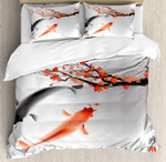 Legendary Koi Fish Band Chinese Good Fortune and Power Icon Tranquil Duvet Cover Set 23022101.CXT