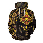 3D All Over Aztec Warrior Mexican Hoodie Yellow TT - Amaze Style™-Apparel