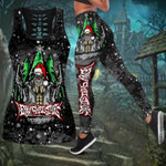 Merry Chrismas and Happy new yeah skull santa legging + hollow tank combo outfit HHT15082003