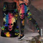 Love Skull 3D all over printed tanktop & legging outfit for women QB06112001