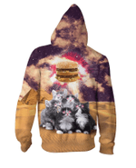 Worship the Burger Zip-Up Hoodie Cats PL04032005 - Amaze Style™-Apparel