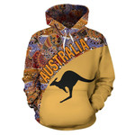 Australia Hoodie Aboriginal Wave Kangaroo NNK 1418 - Amaze Style™-Apparel
