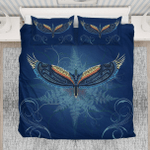 Tui bird with silver fern bedding set