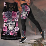Flower love sugar skull tanktop & legging camo hunting outfit for women QB06182001