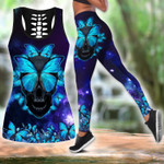 Butterfly Love Skull 3d all over printed tanktop & legging outfit for women