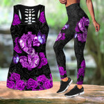 Combo Money Skull Rose tanktop & legging outfit for women TR2604204 - Amaze Style™-Apparel