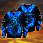 Royal Blue Phoenix Tattoo 3D All Over Printed Sweathirt by SUN AM250502 - Amaze Style™-Apparel