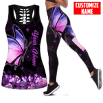  Customized name Butterfly Combo Legging + Hollow Tanktop
