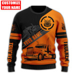  Keep In Truckin Orange Version Personalized Name D Over Printed Shirt For Trucker