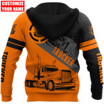  Keep In Truckin Orange Version Personalized Name D Over Printed Shirt For Trucker