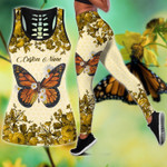  Personalized Butterfly flowers legging + hollow tank combo TR